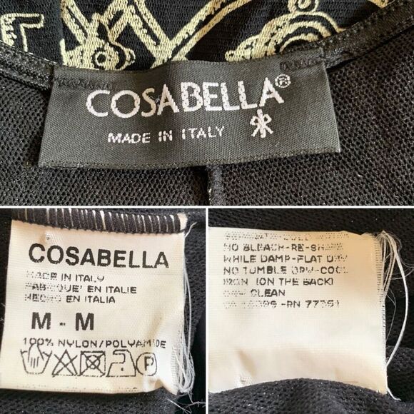 Cosabella Printed Surplice Wrap Maxi Dress Black Size M - Picture 11 of 12